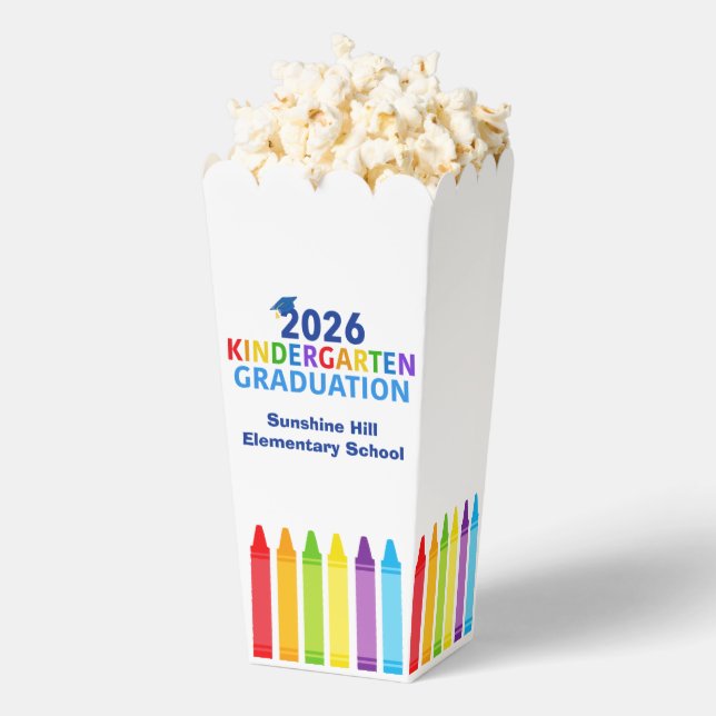 2026 Kindergarten Graduation Custom Party Popcorn Favour Box (Popped)