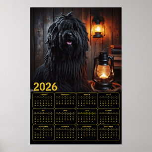 2026 Komondor with Lanterns and Books Calendar Poster