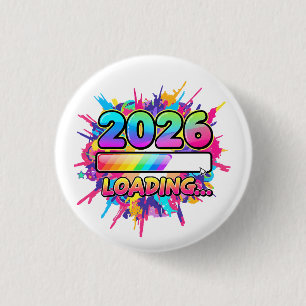 2026 Loading... Progress Bar Sticker 3 Cm Round Badge