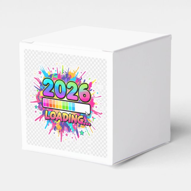 2026 Loading... Progress Bar Sticker Favour Box (Front Side)