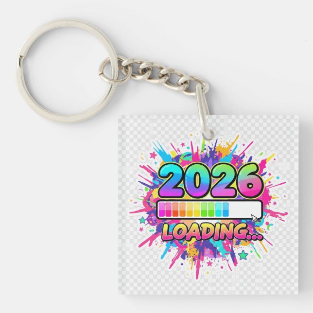 2026 Loading... Progress Bar Sticker Key Ring (Front)
