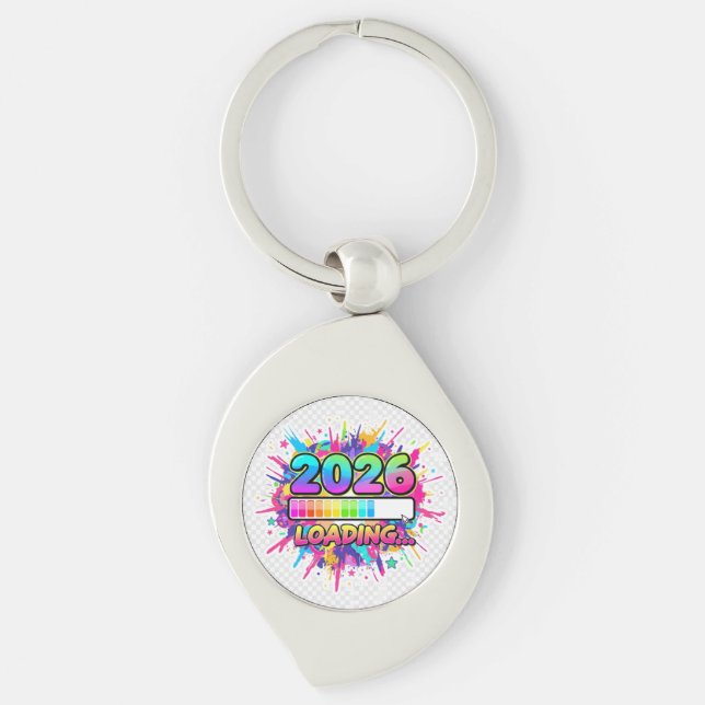 2026 Loading... Progress Bar Sticker Key Ring (Front)