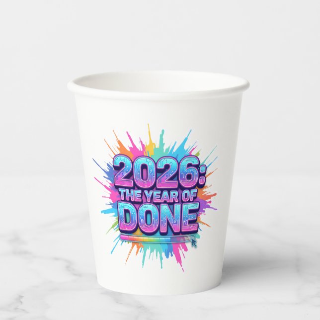 2026 Loading... Progress Bar Sticker Paper Cups (Front)