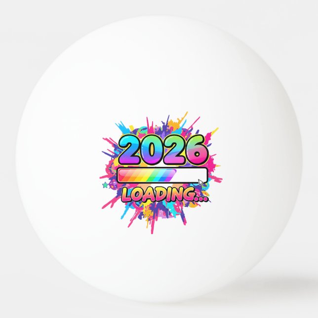 2026 Loading... Progress Bar Sticker Ping Pong Ball (Front)