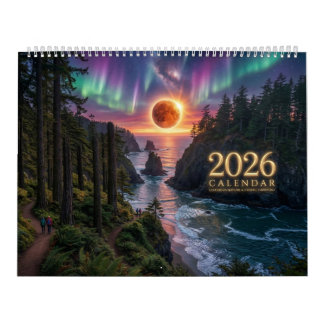 2026 Luminous Cosmic Harmony Wall Calendar