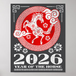 2026 Lunar Chinese New Year Fire Horse  Poster