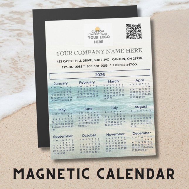 2026 Magnet Calendar Business Name Logo QR Code (Creator Uploaded)