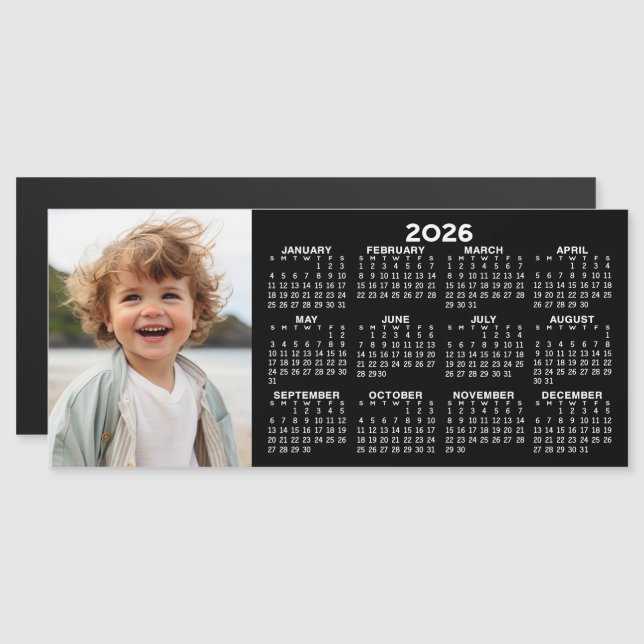 2026 Magnetic Calendar with Photo Collage (Front/Back)