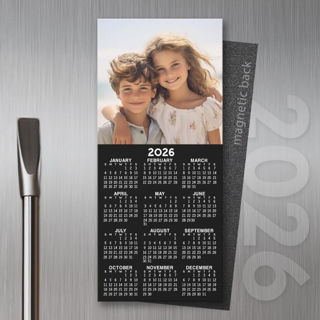 2026 Magnetic Calendar with Photo Collage (2026 Calendar on a Magnet)