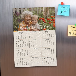 2026 Magnetic Photo Calendar Full Year 5x7 Card