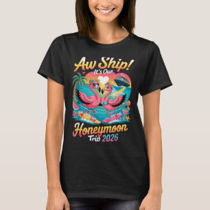 2026 Matching Honeymoon Cruise Flamingo Bride T-Shirt
