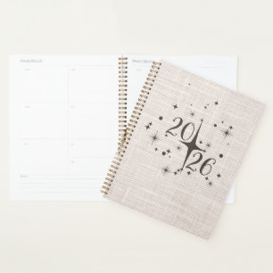 2026 Minimal Linen Planner Cover