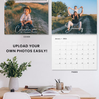 2026 Modern Custom Photo Create Your Own Family Calendar