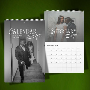 2026 Modern Elegant Wedding Photo Newlyweds Calendar