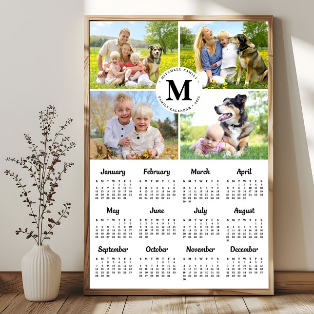 2026 Modern Family 4 Photo Collage Custom Calendar Poster (Creator Uploaded)