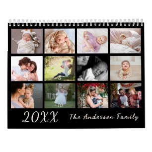 2026 Modern Family Photo Calendar – black & white
