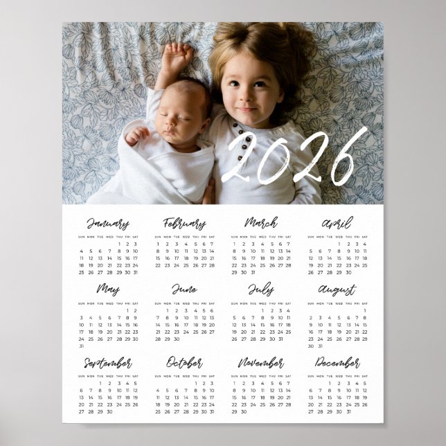2026 modern family photo calendar poster (Front)