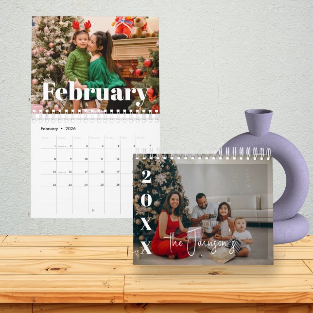 2026 Modern Family Photos Simple Overlay Text  Calendar (Creator Uploaded)