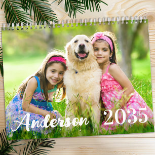 2026 Modern Simple Personalised Family Photos Calendar