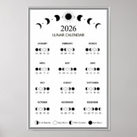 2026 Moon Phase Calendar Lunar Cycles Minimalist