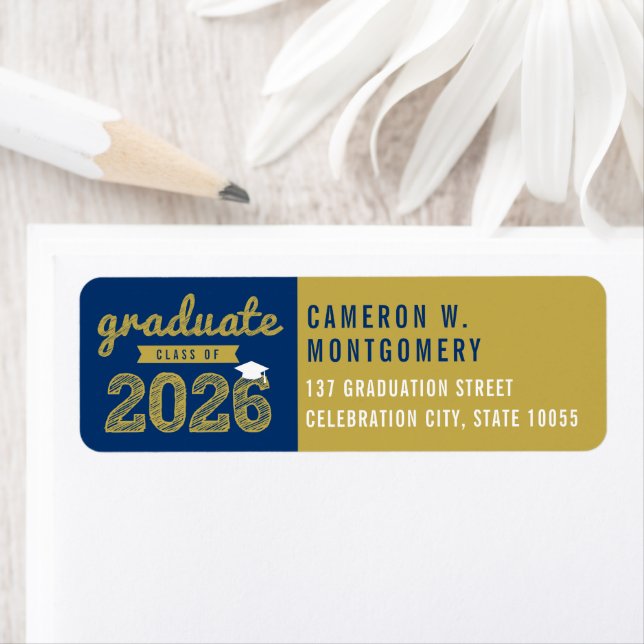 2026 Navy Bold Sketch Modern Graduation Address (Insitu)