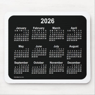 2026 Neon White Calendar by Janz Two Tone Mouse Pad