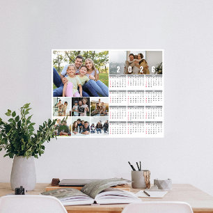 2026 New Year Family Personalized Photo Calendar Poster