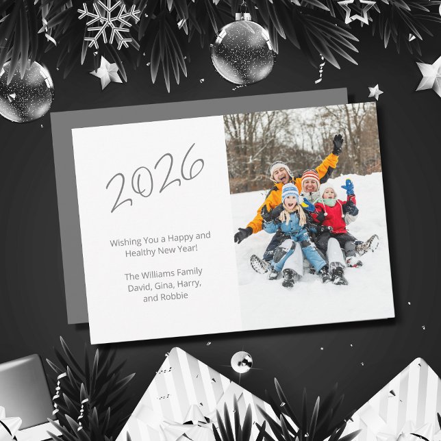 2026 New Year Family Photo Modern     Holiday Card (Creator Uploaded)