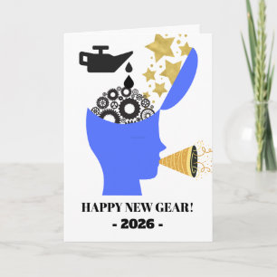 2026 New Year Happy New Gear Resolutions Holiday Card