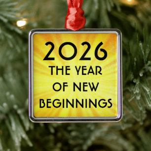 2026 New Year New Beginning Metal Tree Decoration