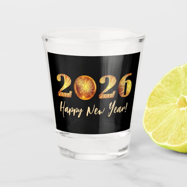 2026 New Year Party Shot Glass (Front)