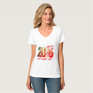 2026 NEW YEAR WOMENS BASIC VNECK TSHIRT