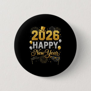 2026 New Years Eve For Womens Men Mom Kids Happy N 6 Cm Round Badge