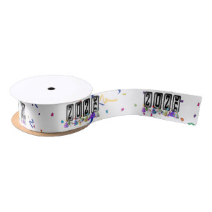 2026 Odometer Happy New Year Satin Ribbon
