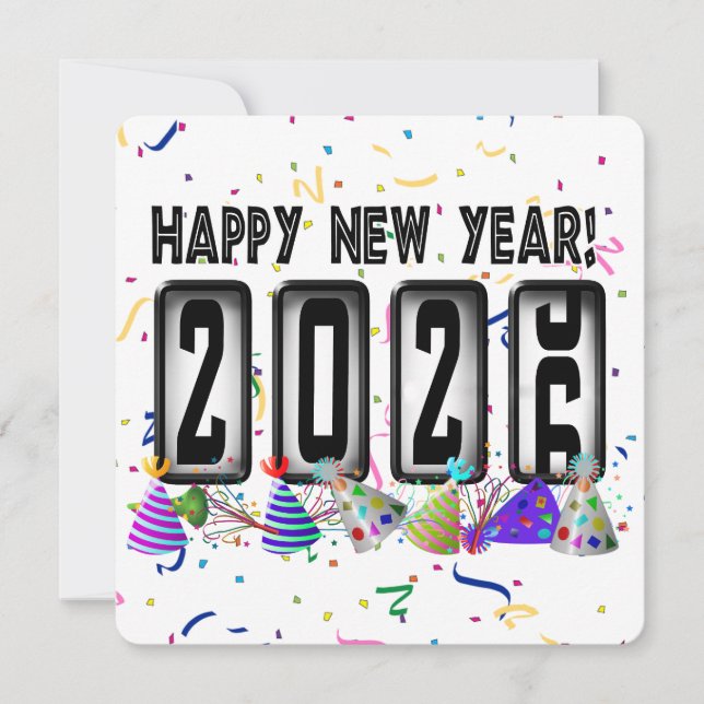 2026 Odometer New Years Party Invitation (Front)