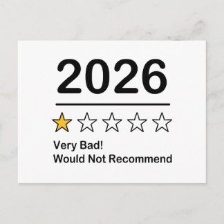 2026 one star rating very bad year announcement postcard