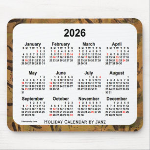 2026 Orange Holiday Art Calendar by Janz Mouse Pad