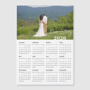 2026 Our Story Custom Photo Magnetic Calendar