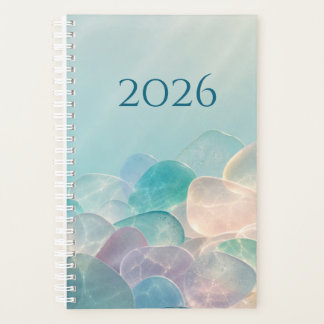 2026 Pastel Sea Glass Aqua Coastal Aesthetic Hardc Planner