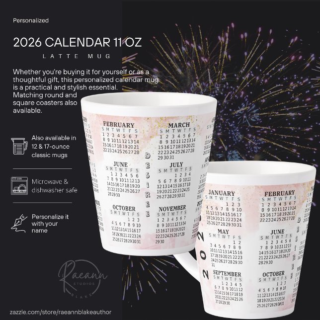 2026 Personalised 12 oz. Calendar Latte Mug (Creator Uploaded)