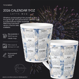 2026 Personalised 12 oz Calendar Latte Mug