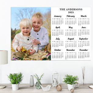 2026 Personalised Photo 12 Month New Year Calendar Poster