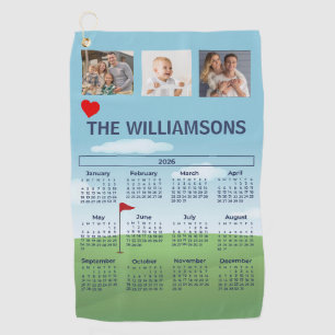 2026 Photo Calendar Golf Theme Towel