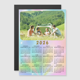 2026 Photo Calendar Magnet Holographic Ombre