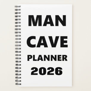 2026 Planner For Men Man Cave Planner Black Font