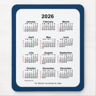 2026 Police Box Blue 52 Week Calendar by Janz Mouse Pad