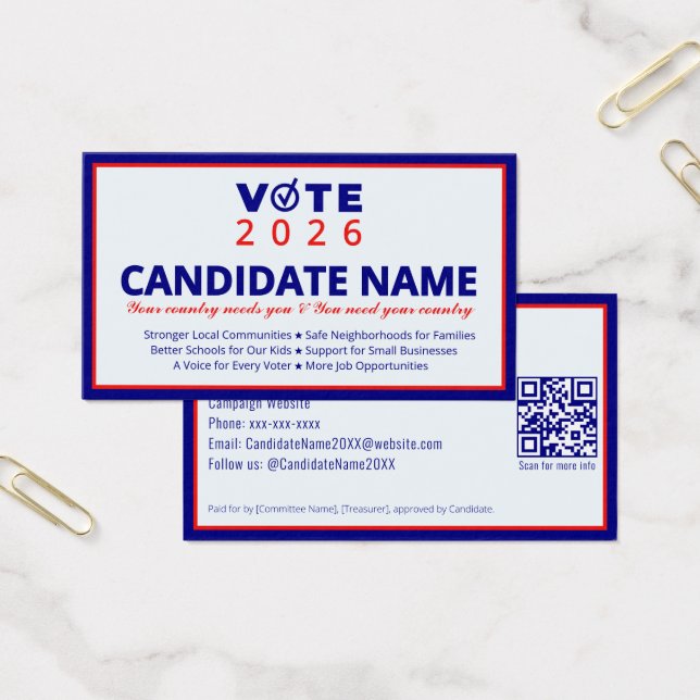 2026 Political Campaign Candidate Election Contact (Office)