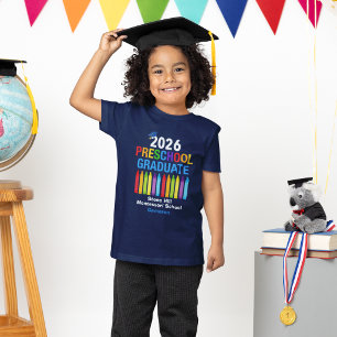 2026 Preschool Graduate Personalised Blue Kids T-Shirt