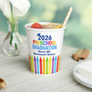 2026 Preschool Graduation Custom School Party Paper Cups
