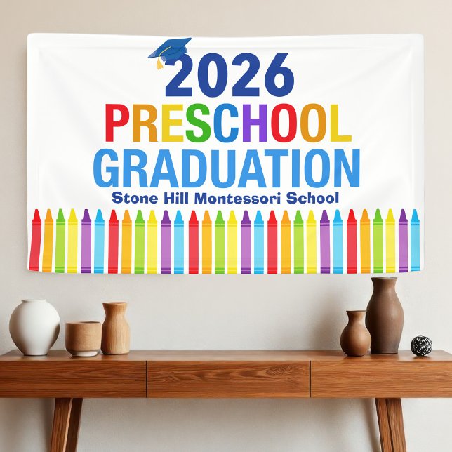 2026 Preschool Graduation Customizable School Banner (Creator Uploaded)